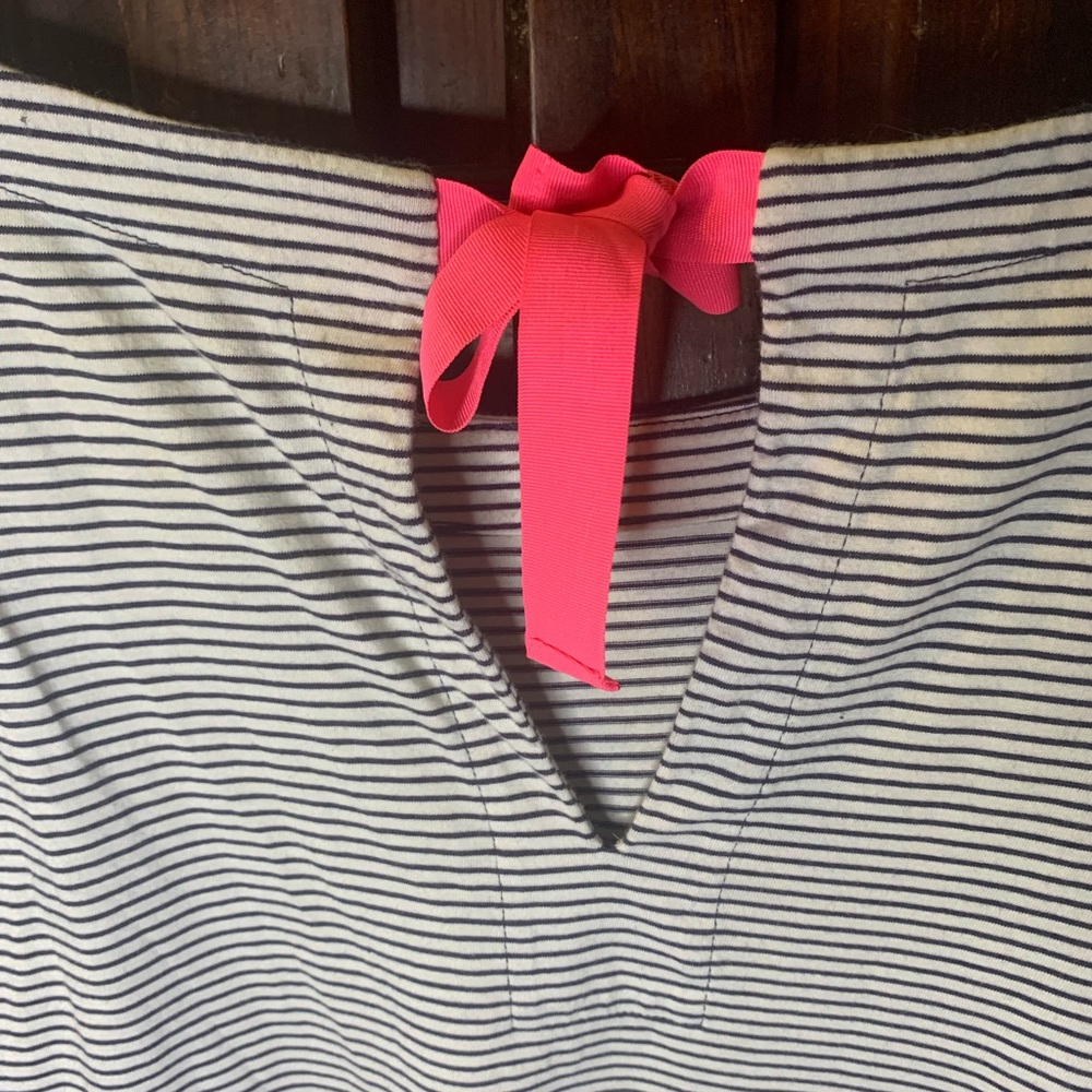 Large Lilly Pulitzer Womens Dress Blue Stripe Cotten Resort vacation Easter - Picture 5 of 6